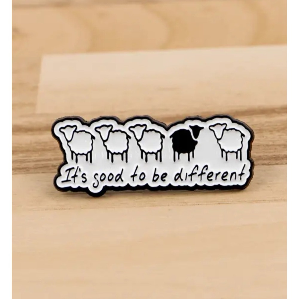 It's Good To Be Different Black Sheep Enamel Pin Individuality Lapel